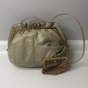 Judith Leiber Vintage Tan Exotic Skin Shoulder Bag